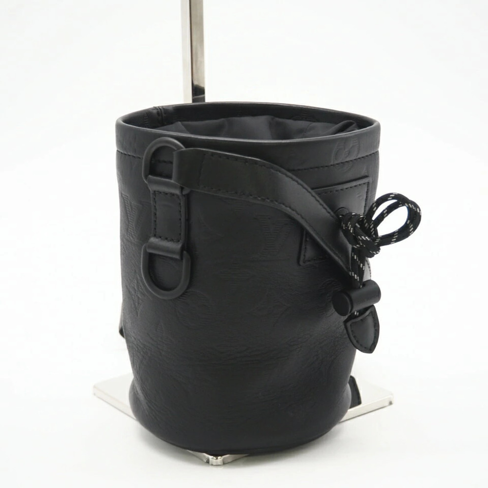 Louis Vuitton Shadow Black Chalk Shoulder Bag Black Calf Leather